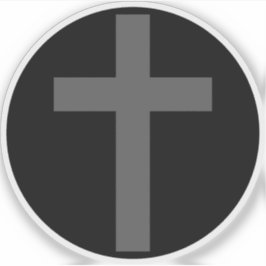 Pegatina La Cruz Cristiana (gris sobre negro)