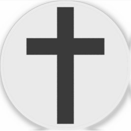 Pegatina La Cruz Cristiana (negra en blanco)