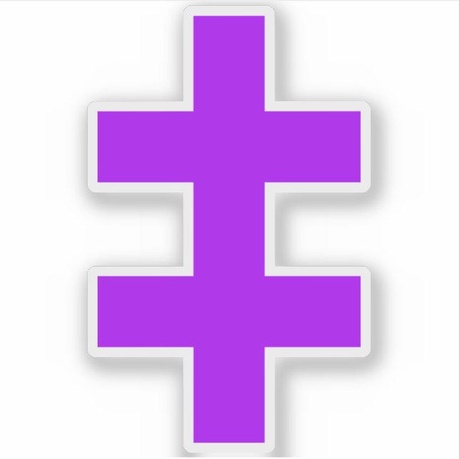 Pegatina La Cruz De Lorena (púrpura) (Anverso)