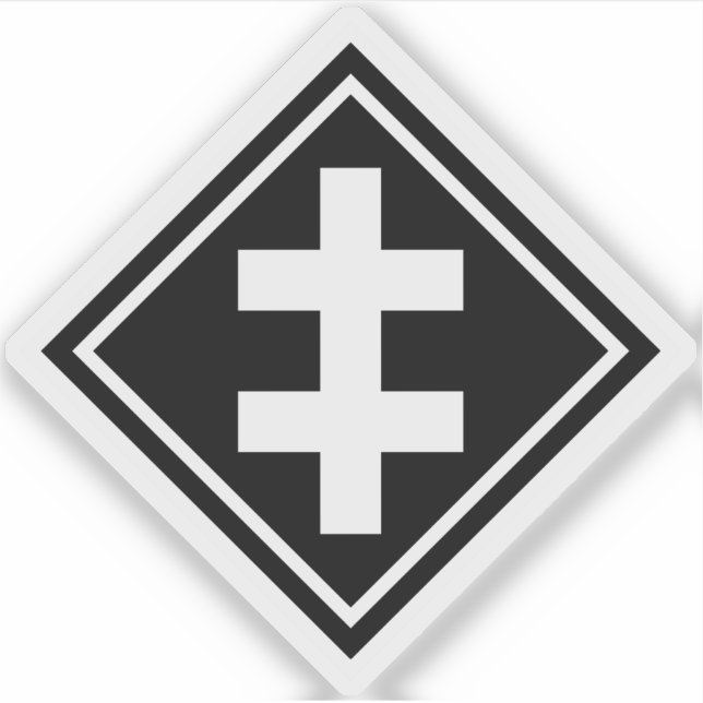 Pegatina La Cruz de Lorena - v2 (blanco) (Anverso)