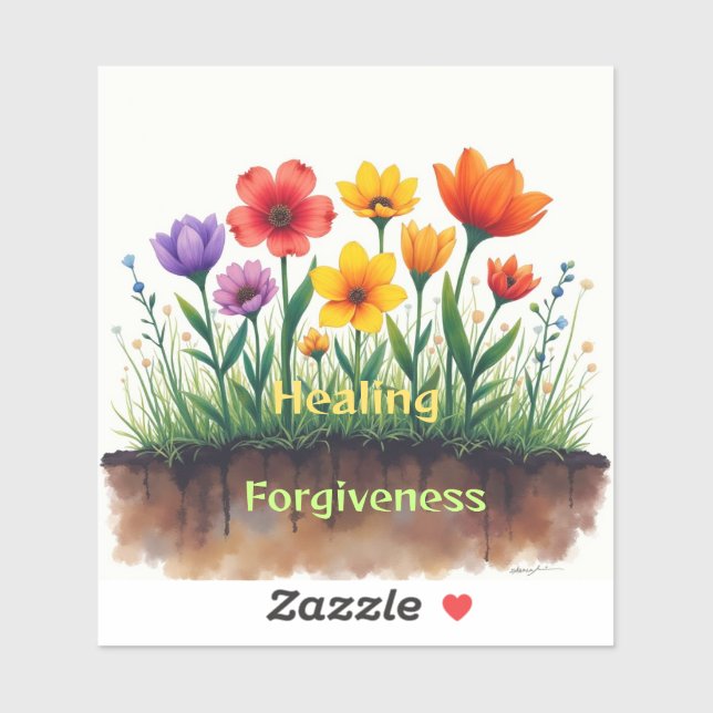 Pegatina La curación requiere perdón (Hoja)