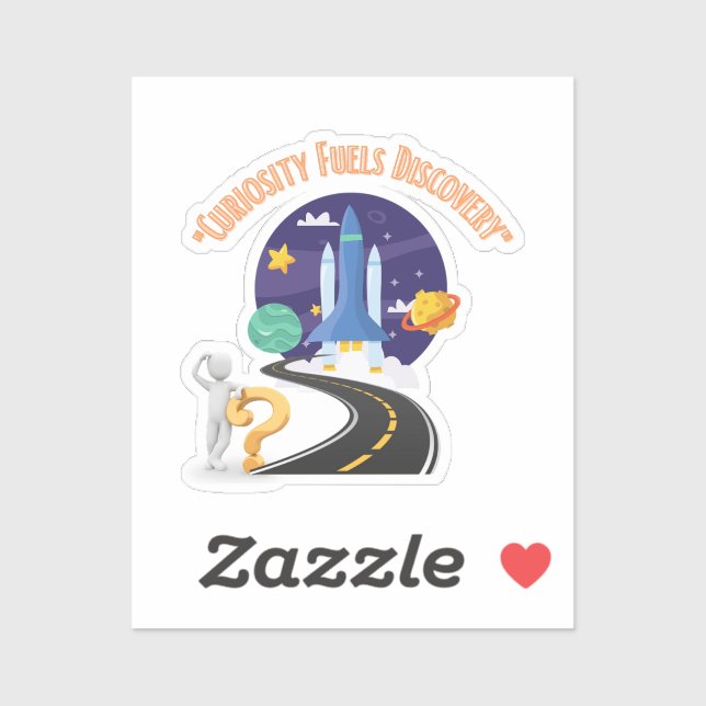 Pegatina La curiosidad alimenta el descubrimiento de pegati (Hoja)
