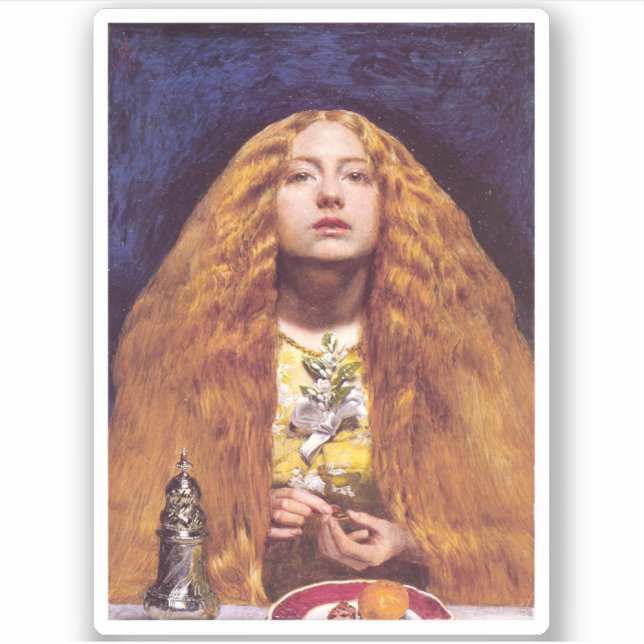 Pegatina La dama de honor, c.1851 por John Everett Millais (Anverso)