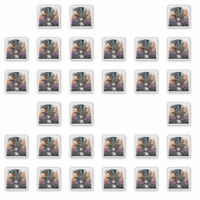 Pegatina La dama de Steampunk con el mejor montaje (Anverso)