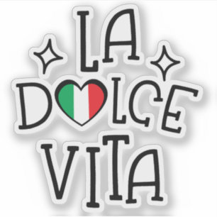 Pegatina La Dolce Vita Corazón de Bandera Italiana Adorable