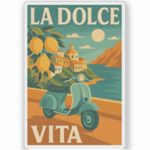 Pegatina La Dolce Vita – Costa Italiana Retro Viajes