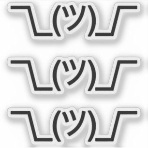 Pegatina La emoji Kawaii hace frente al ¯ \ al _basados
