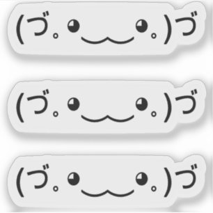 Pegatina La emoji Kawaii hace frente al emoticon basado