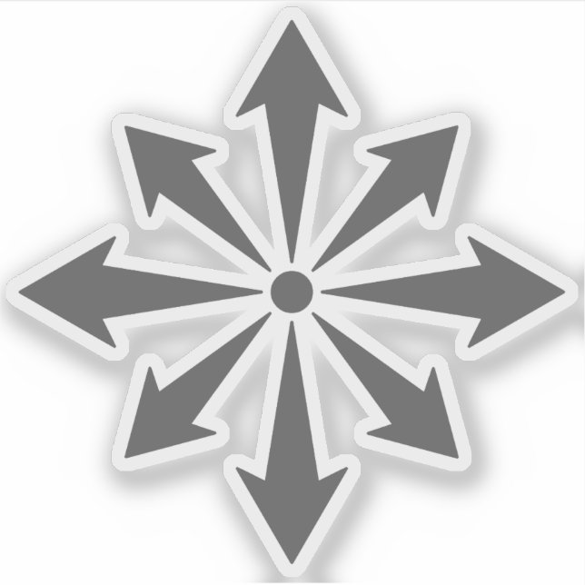 Pegatina La estrella del caos (gris) (Anverso)