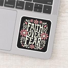 Pegatina La fe sobre el miedo groovy cristiano