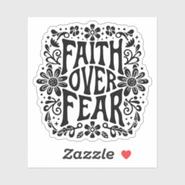 Pegatina La fe sobre el miedo groovy cristiano