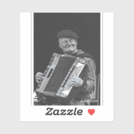 Pegatina La felicidad es arte negro y blanco, músico de Par