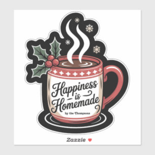 Pegatina La felicidad es feriado de Navidades Personalizado