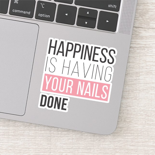 Pegatina La felicidad es tener tus uñas hechas (Detalle)