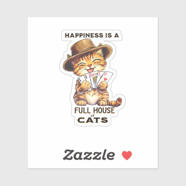 Pegatina LA FELICIDAD ES UNA CASA COMPLETA DE CATS Cat Poke (Hoja)