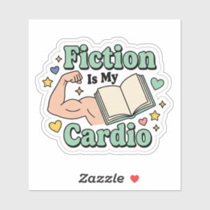 Pegatina La ficción es mi cardio - amante de la lectura