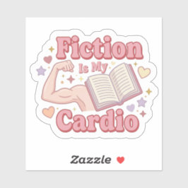 Pegatina La ficción es mi cardio - lector de libros
