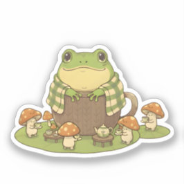 Pegatina La fiesta de té de hongos de Zochi