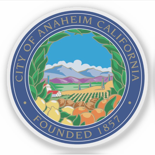 Pegatina La foca de Anaheim, California (Anverso)