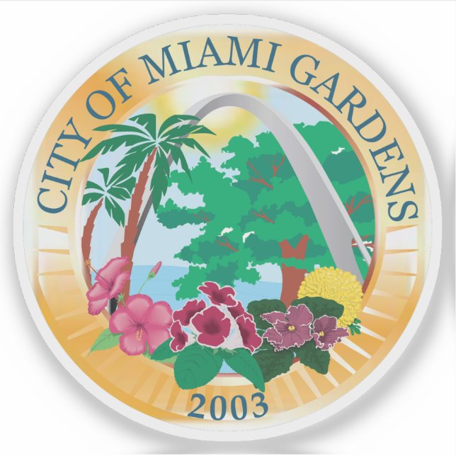 Pegatina La foca de Miami Gardens, Florida (Anverso)