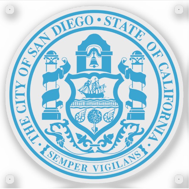 Pegatina La foca de San Diego, California (Anverso)