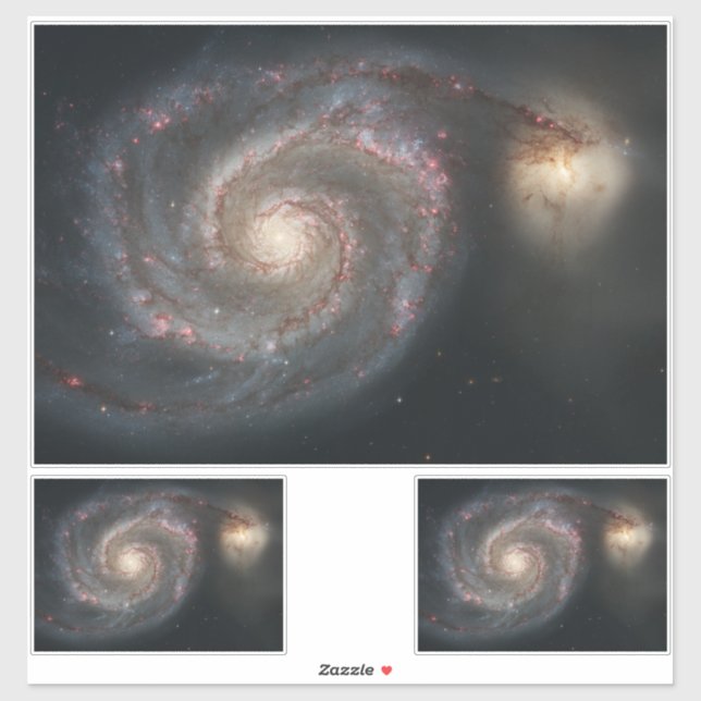 Pegatina La galaxia Whirlpool M51 y la compañera en el espa (Hoja)