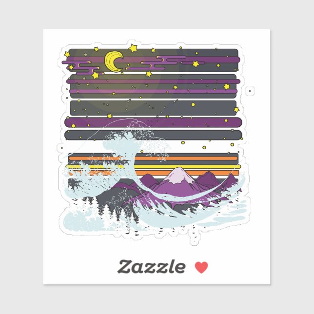 Pegatina La gran ola (Hoja)