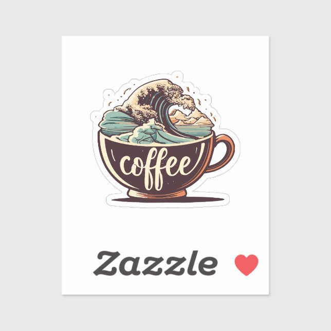 Pegatina La Gran Ola De Café (Hoja)