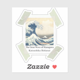 Pegatina La gran ola de Kanagawa en retrato