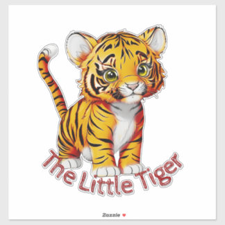 Pegatina La guardería del Personalizable del tigre pequeño