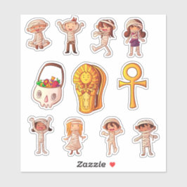 Pegatina La Halloween de la pequeña momia