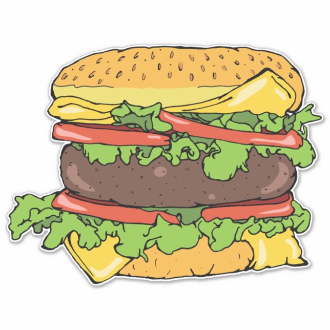 Pegatina La hamburguesa Gourmet de Cheeseburger (Anverso)