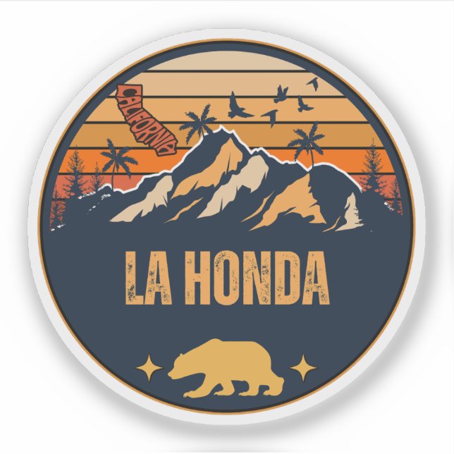 Pegatina La Honda, California (Anverso)