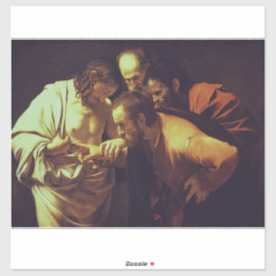 Pegatina La incredulidad de Santo Tomás por Caravaggio