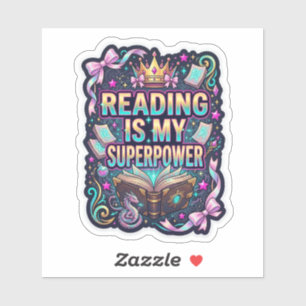 Pegatina La lectura es mi superpoder - ficción fantástica