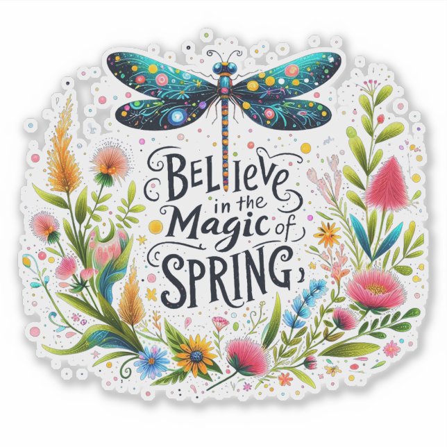 Pegatina La magia de las flores de primavera (Anverso)