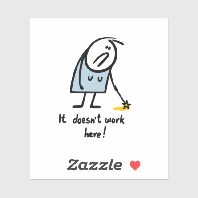 Pegatina La magia no funciona (Hoja)