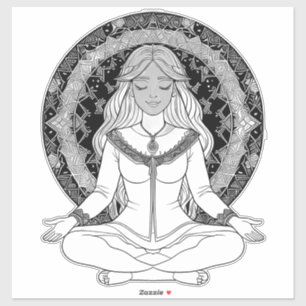 Pegatina La meditación de la mujer