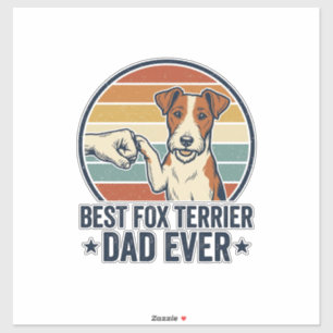 Pegatina La Mejor Camiseta de Padre de Fox Terrier Vintage 