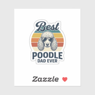 Pegatina La Mejor Camiseta de Perro de Papá Caniche Vintage
