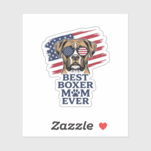 Pegatina La Mejor Mamá Boxer Patriótica Diseño de Camiseta 