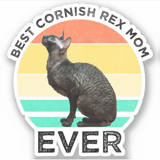 Pegatina La mejor mamá de Cornish Rex (Anverso)