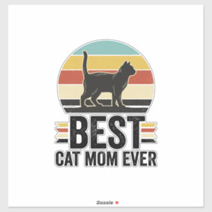 Pegatina La Mejor Mamá de Gatos Vintage Gato Negro Diseño R