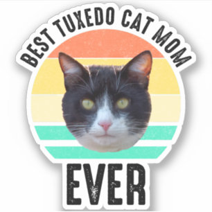 Pegatina La mejor mamá del gato de Tuxedo