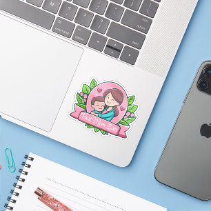 Pegatina La Mejor Mamá Del Mundo, Mamá e Hijo, Personalizad