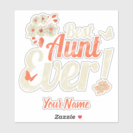 Pegatina La mejor tía de todos los tiempos vintage tía Naci