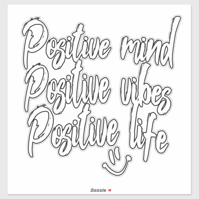 Pegatina La mente positiva, las vibraciones positivas, la v (Hoja)