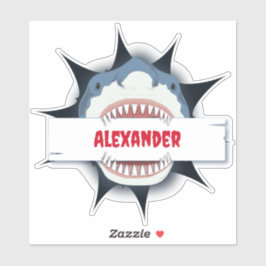 Pegatina La mordida de tiburón personalizada