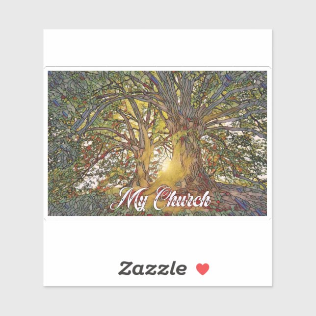 Pegatina La naturaleza es mi iglesia (Hoja)