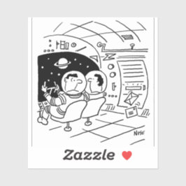 Pegatina La nave espacial en el espacio ultraterrestre ha e